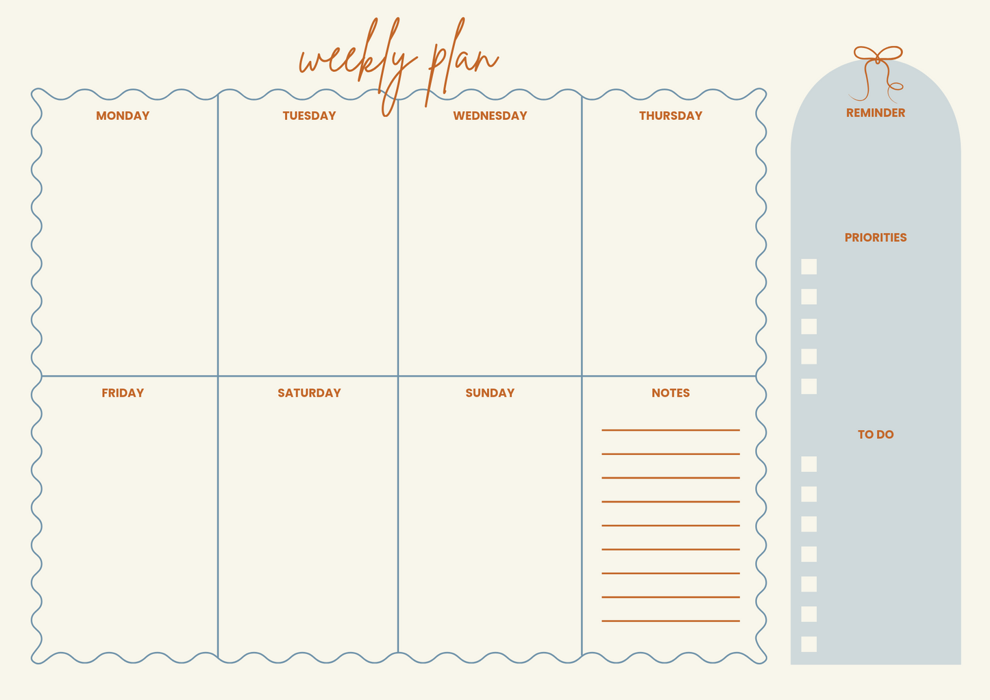 Weekly planner