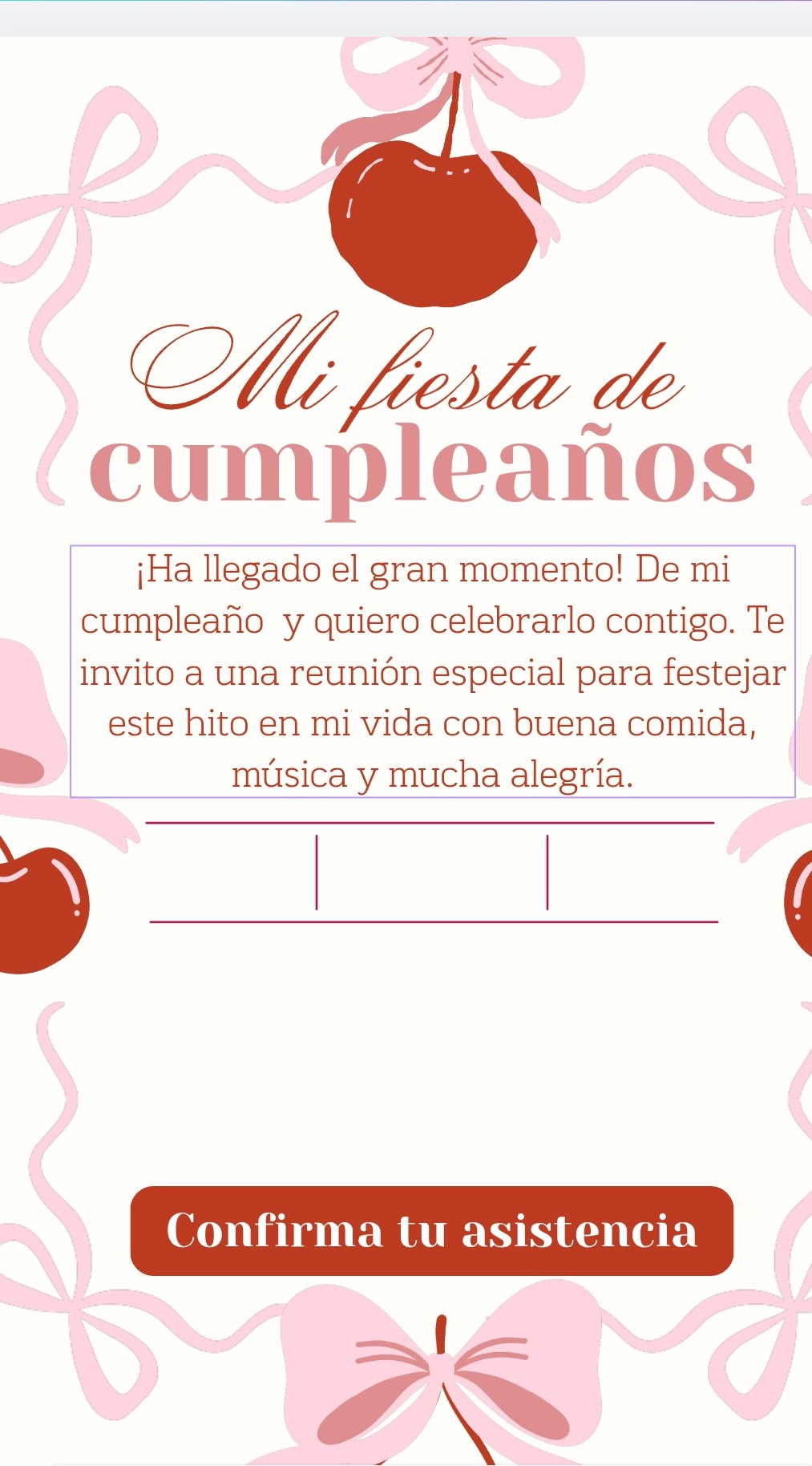 Happy Birthday invitación