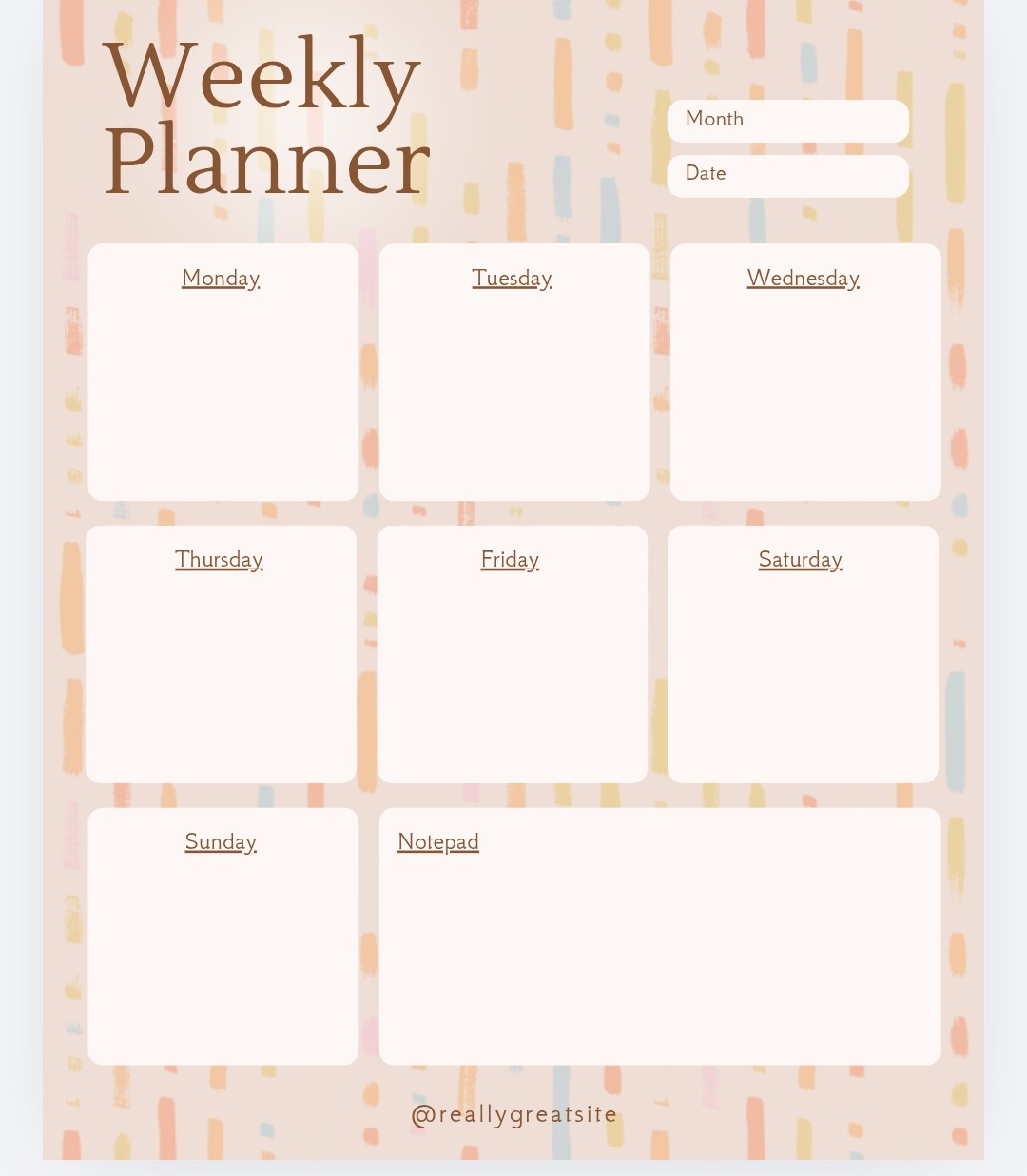 Weekly planner