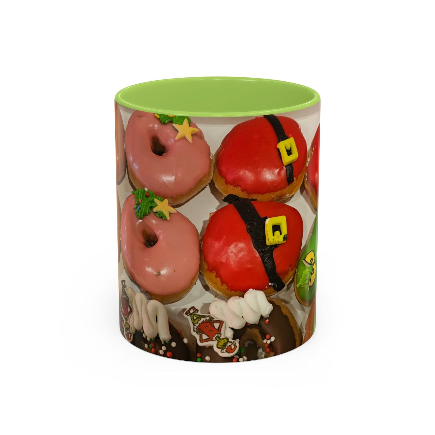 Holiday Donut Pattern Accent Coffee Mug (11/15oz)