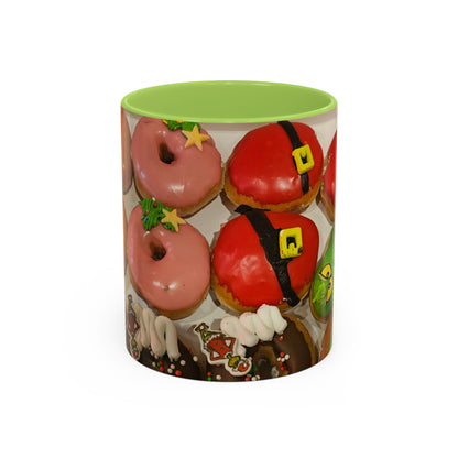 Holiday Donut Pattern Accent Coffee Mug (11/15oz)