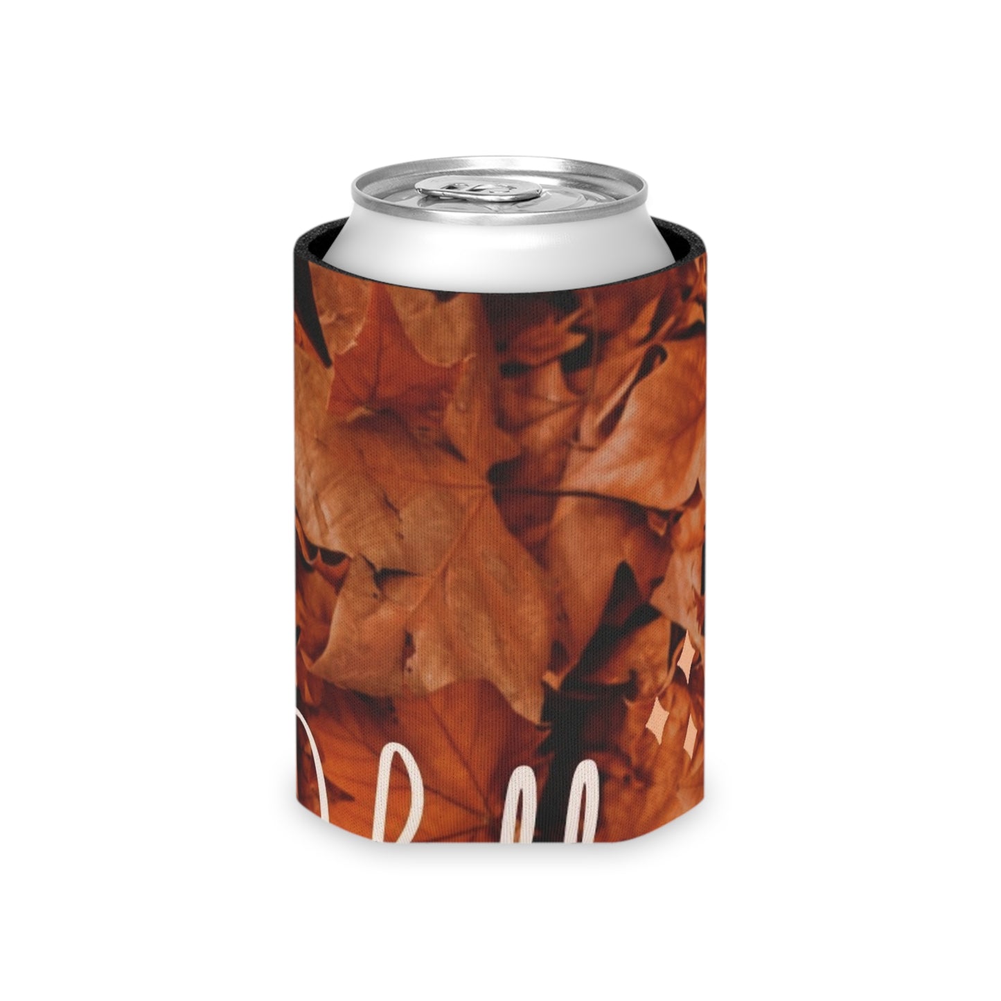 Hello Fall Can Cooler — Autumn Leaves Drink Koozie