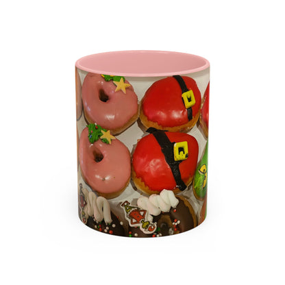 Holiday Donut Pattern Accent Coffee Mug (11/15oz)