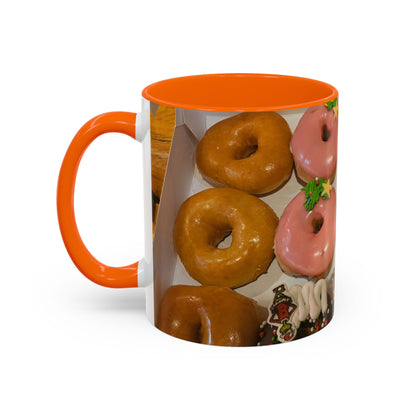 Holiday Donut Pattern Accent Coffee Mug (11/15oz)