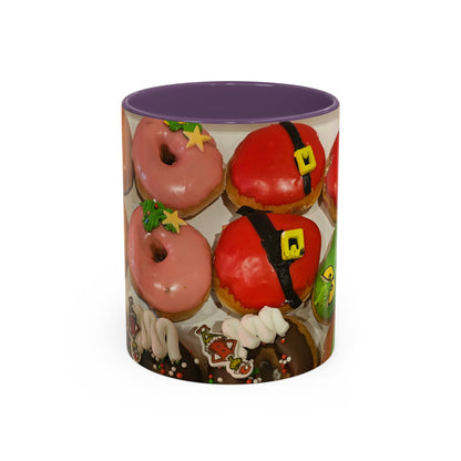 Holiday Donut Pattern Accent Coffee Mug (11/15oz)