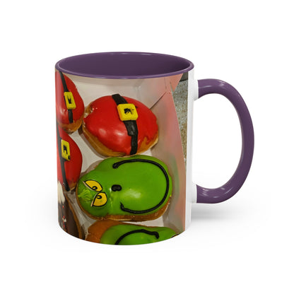 Holiday Donut Pattern Accent Coffee Mug (11/15oz)