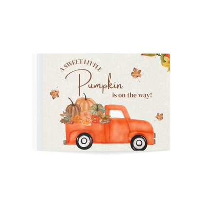 Autumn Pumpkin Truck Greeting Cards — “A Sweet Little Pumpkin is on the Way!” (1/10/30/50 pcs)