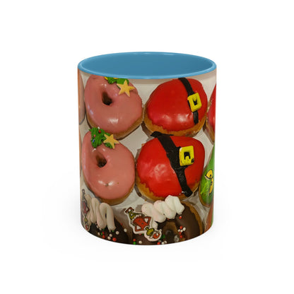 Holiday Donut Pattern Accent Coffee Mug (11/15oz)