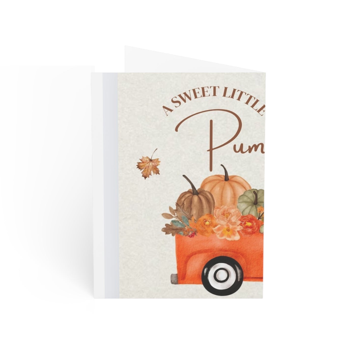 Autumn Pumpkin Truck Greeting Cards — “A Sweet Little Pumpkin is on the Way!” (1/10/30/50 pcs)