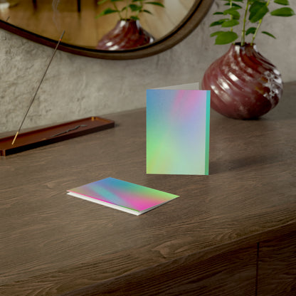 Iridescent Gradient Greeting Cards — Pastel Holographic Blank Note Cards (1/10/30/50 pack)