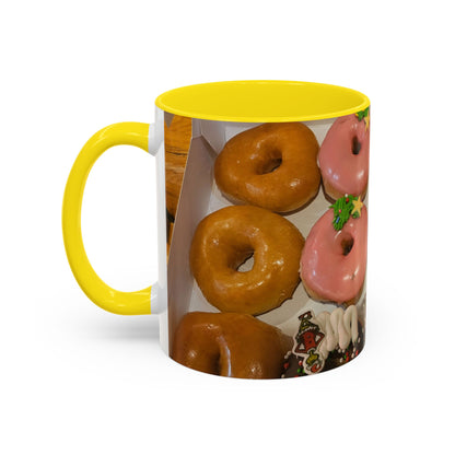 Holiday Donut Pattern Accent Coffee Mug (11/15oz)