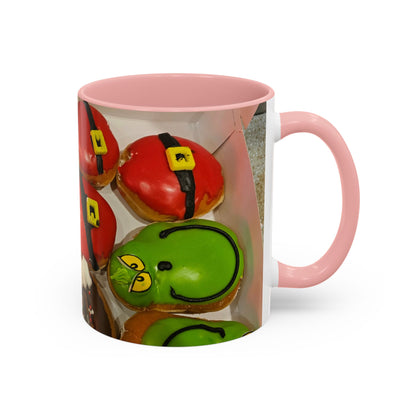 Holiday Donut Pattern Accent Coffee Mug (11/15oz)