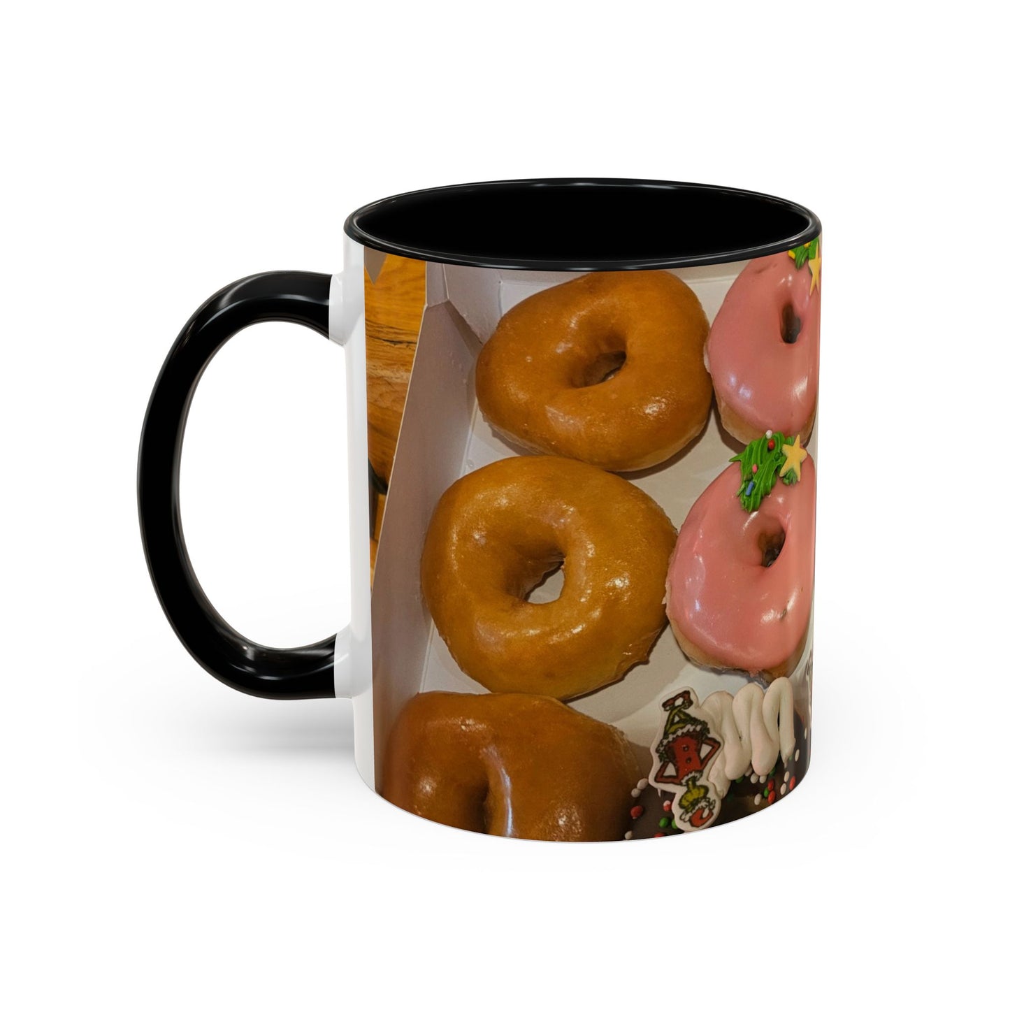 Holiday Donut Pattern Accent Coffee Mug (11/15oz)