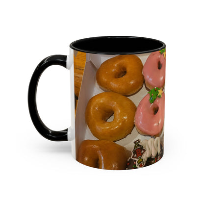 Holiday Donut Pattern Accent Coffee Mug (11/15oz)