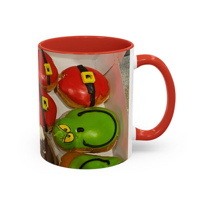 Holiday Donut Pattern Accent Coffee Mug (11/15oz)