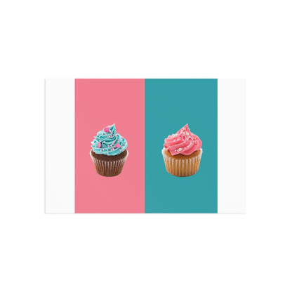 Postcards — Retro Cupcake Fine Art Greeting Cards (Pink & Teal)