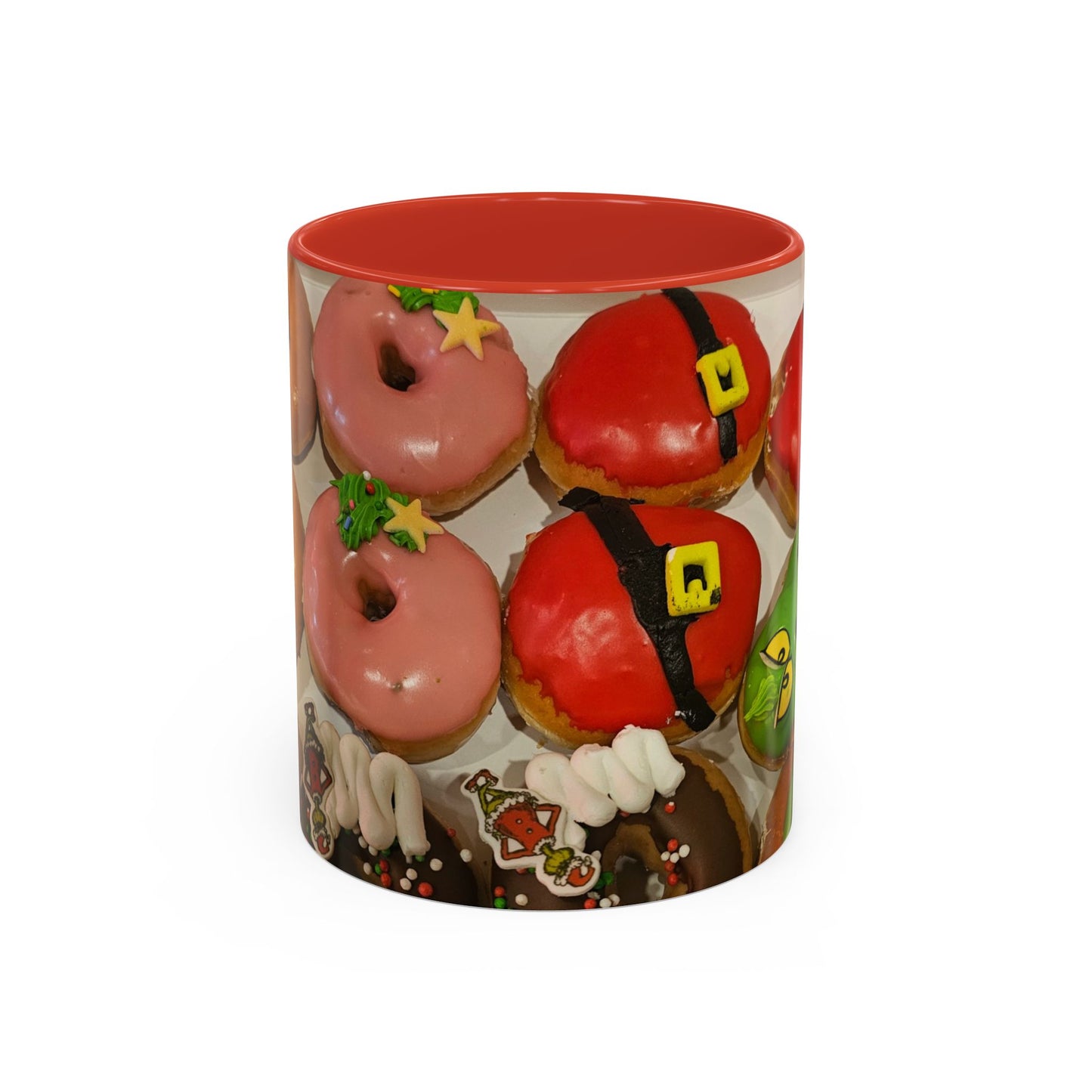 Holiday Donut Pattern Accent Coffee Mug (11/15oz)