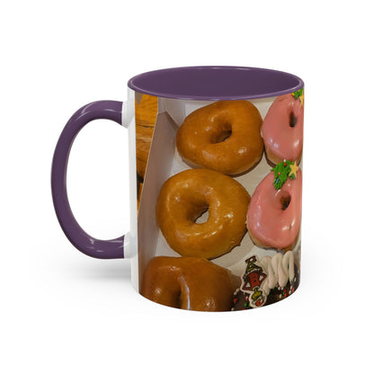 Holiday Donut Pattern Accent Coffee Mug (11/15oz)