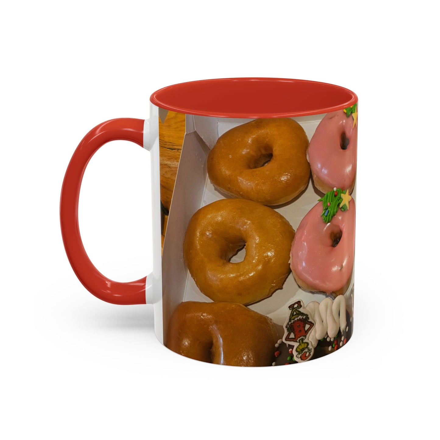Holiday Donut Pattern Accent Coffee Mug (11/15oz)