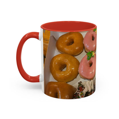 Holiday Donut Pattern Accent Coffee Mug (11/15oz)