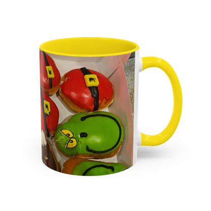 Holiday Donut Pattern Accent Coffee Mug (11/15oz)