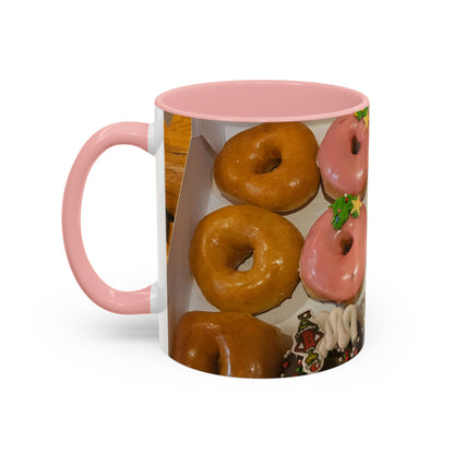 Holiday Donut Pattern Accent Coffee Mug (11/15oz)