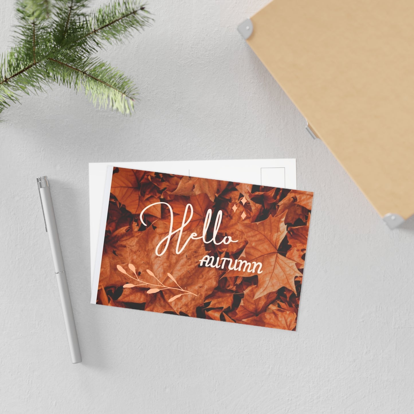 Hello Autumn Fine Art Postcards — Fall Leaves Greeting Cards (Set)