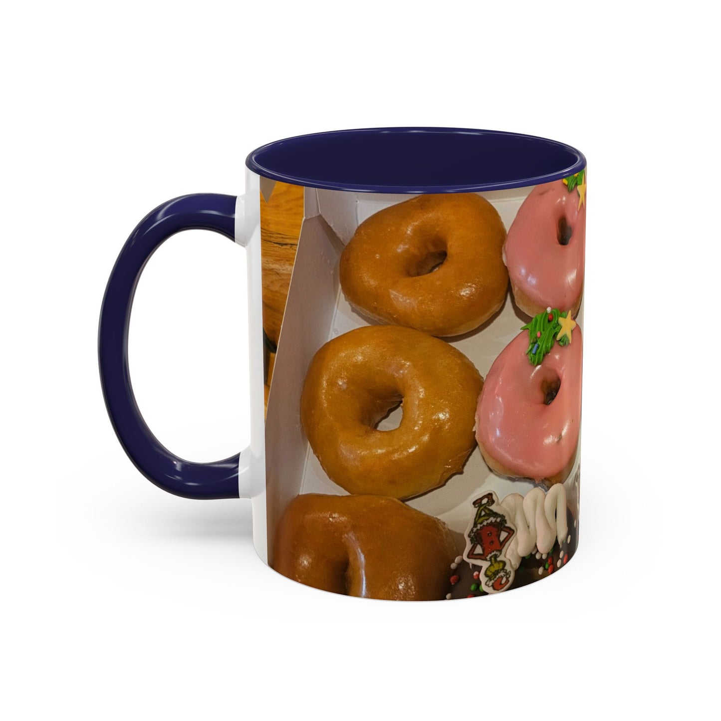 Holiday Donut Pattern Accent Coffee Mug (11/15oz)