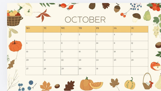Weekly planner  october