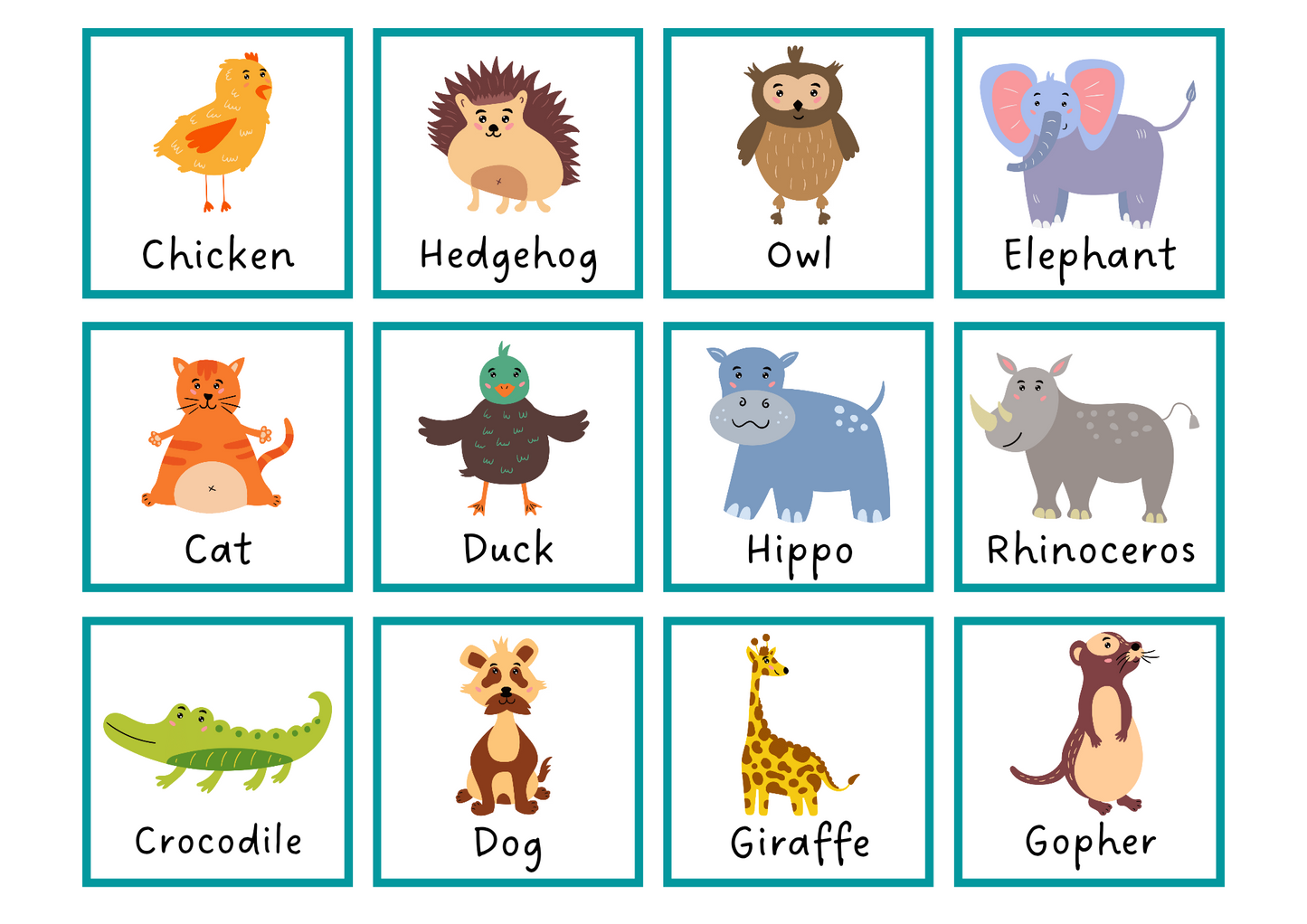 Animales en English