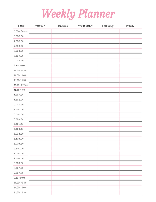 Weekly planner